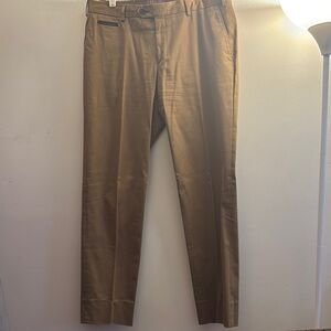 Pal Zileri Tan Men’s Chinos Flat Front Cotton Blend US Size: 34